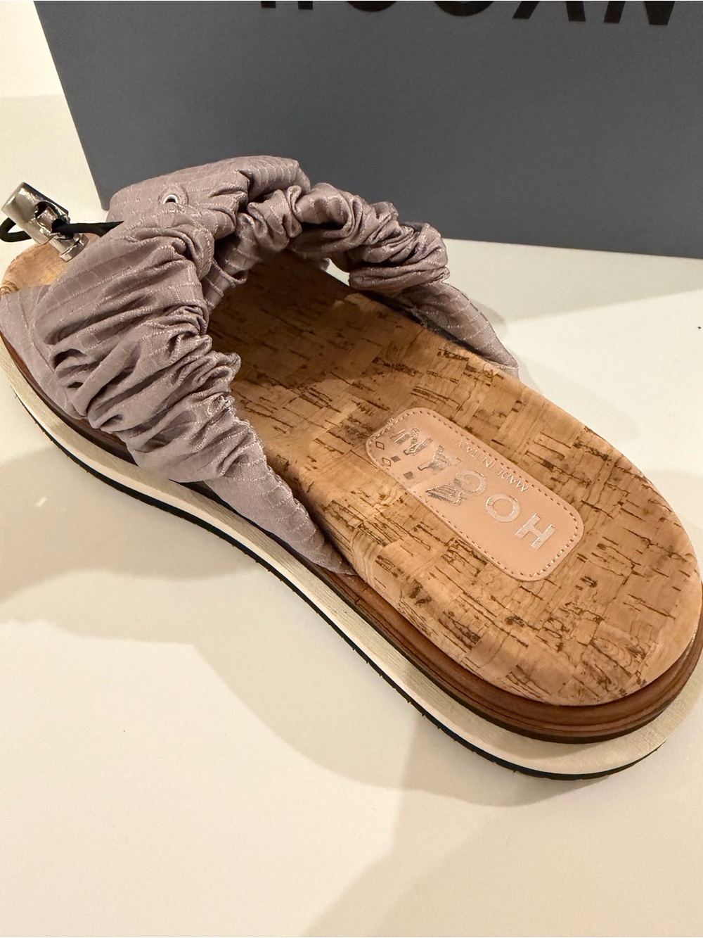 Hogan Pink Ruched Platform Slide - Picture 4 of 11